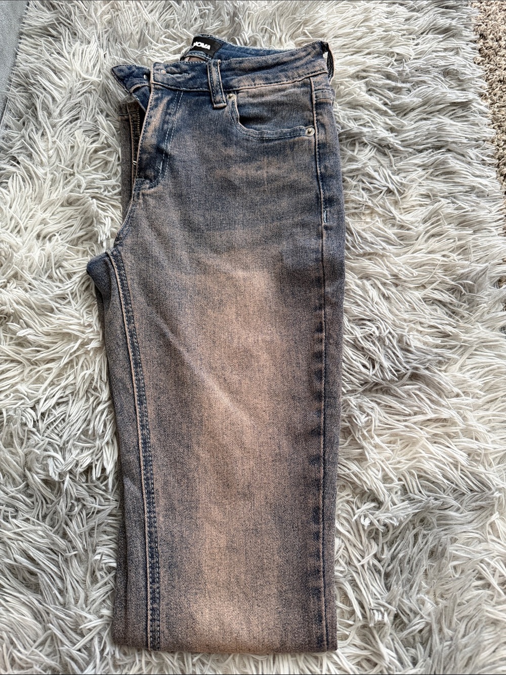 Fashion Nova Men’s Slim Straight Jeans - Faded Gray Wash